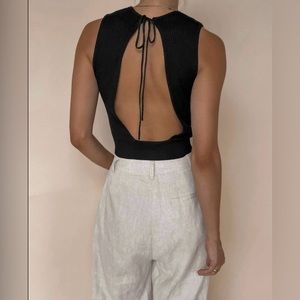 Piper Open Back Black Knit Top Dissh